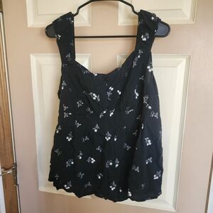 Torrid Black Floral Sleeveless Blouse